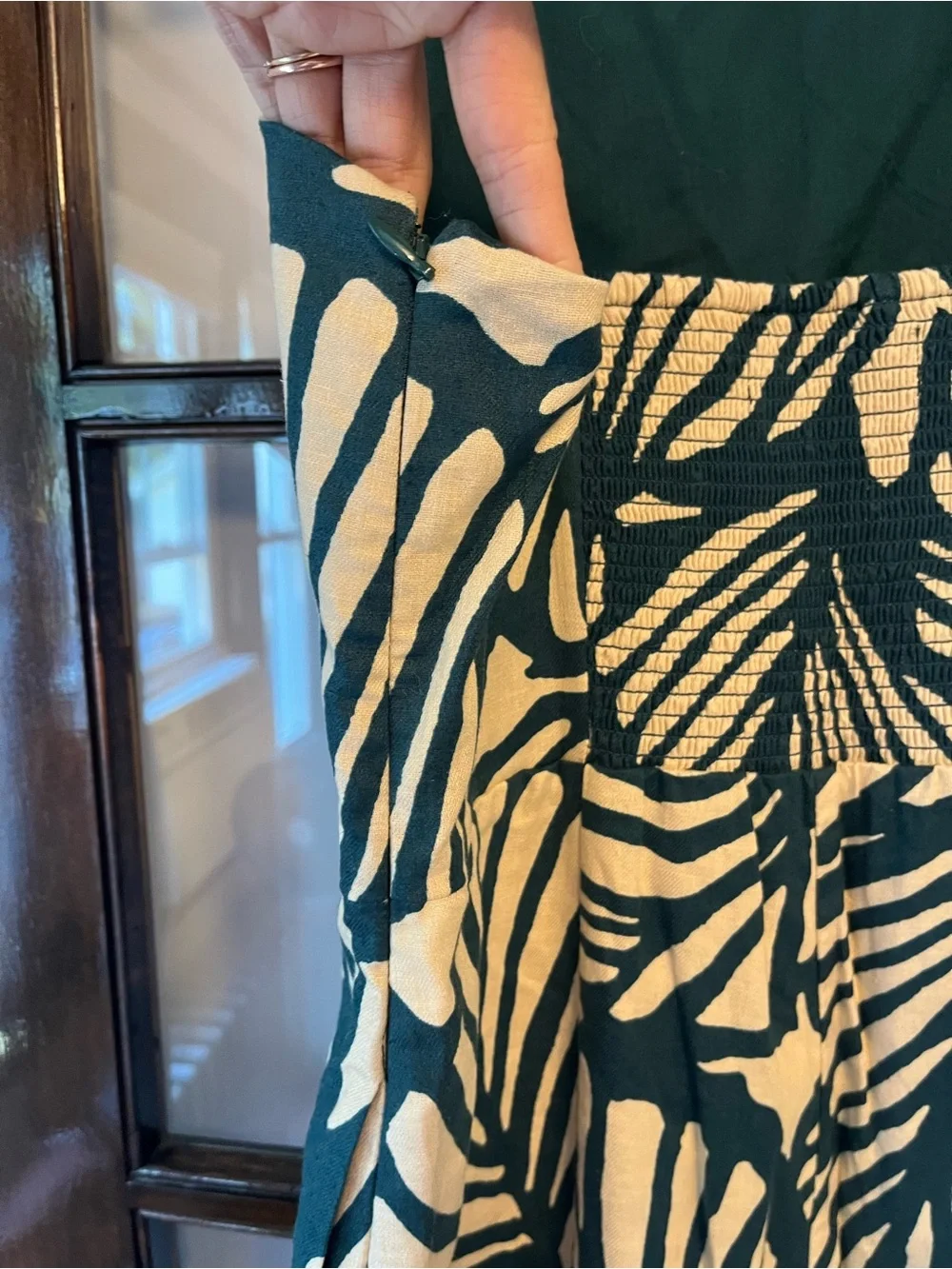 NWT! Banana Republic Wide-Leg Palm Print Jumpsuit in Green & Cream